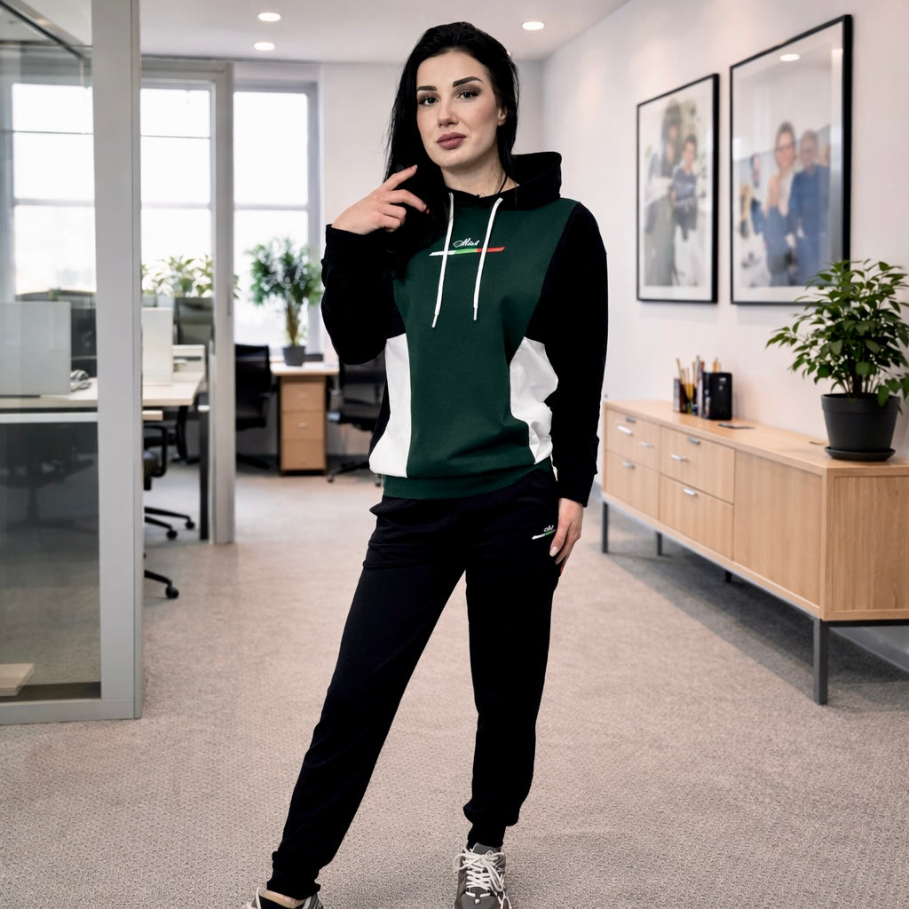 Set din bumbac „Sofia” – Confort Premium verde închis