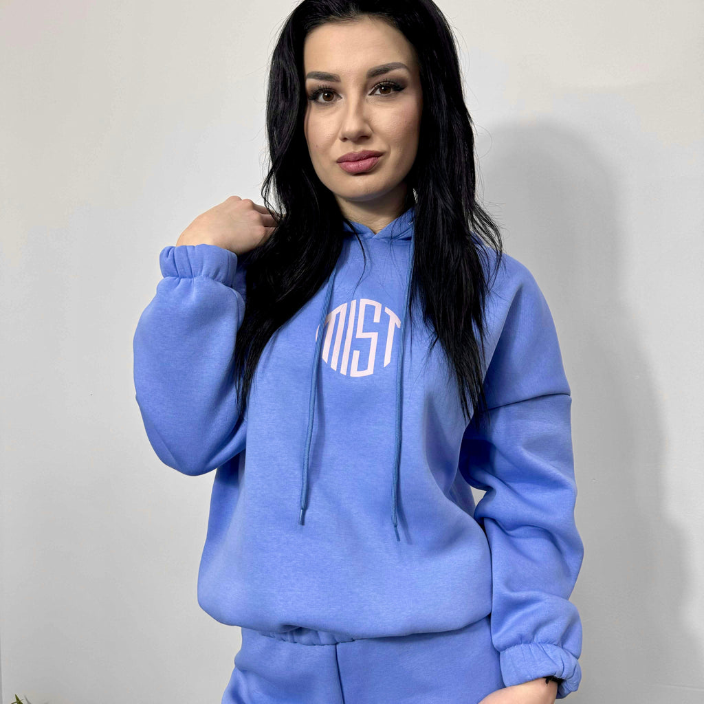 Set din două piese matlasat MIST cu glugă, albastru ciel