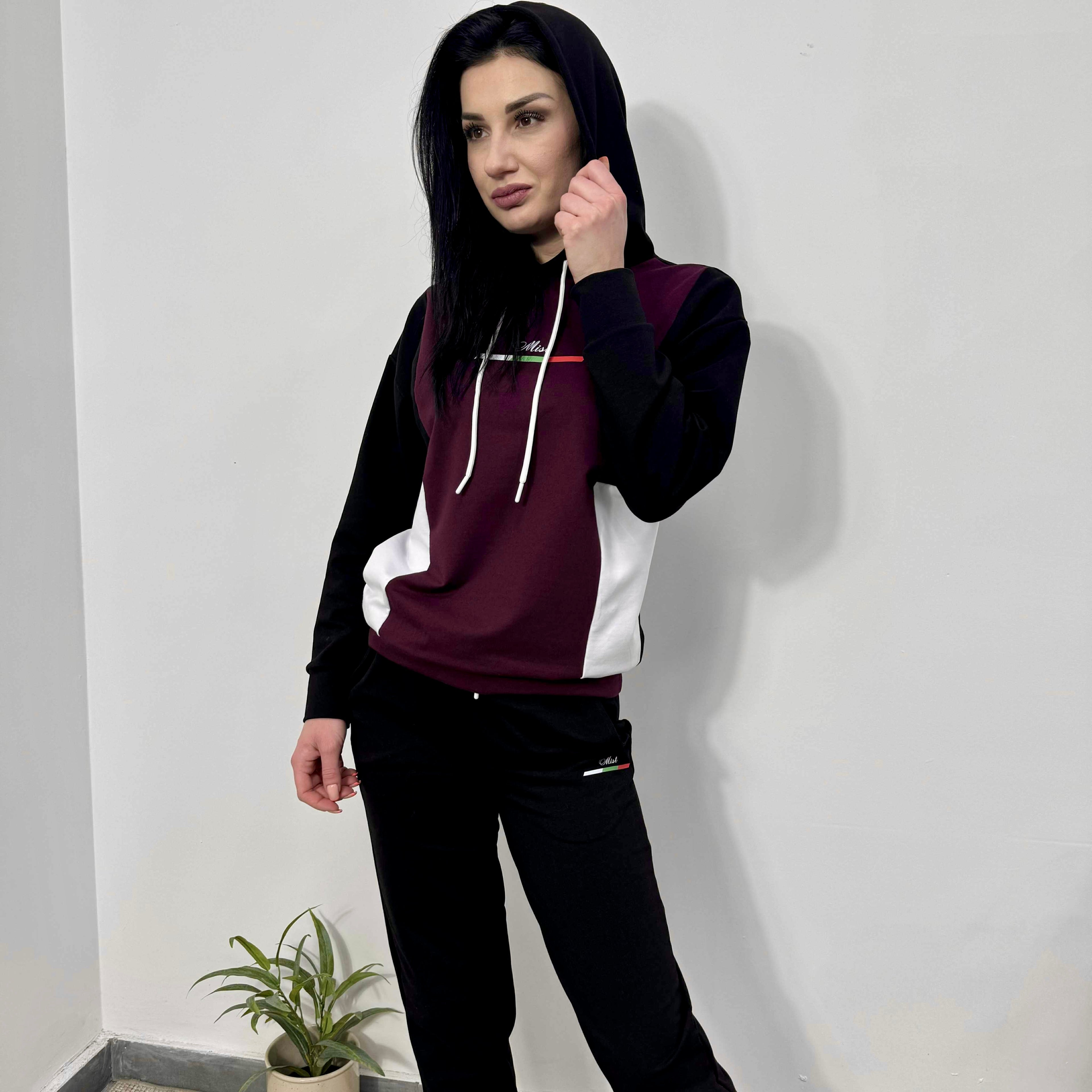 Set din bumbac „Sofia” – Confort Premium bordo