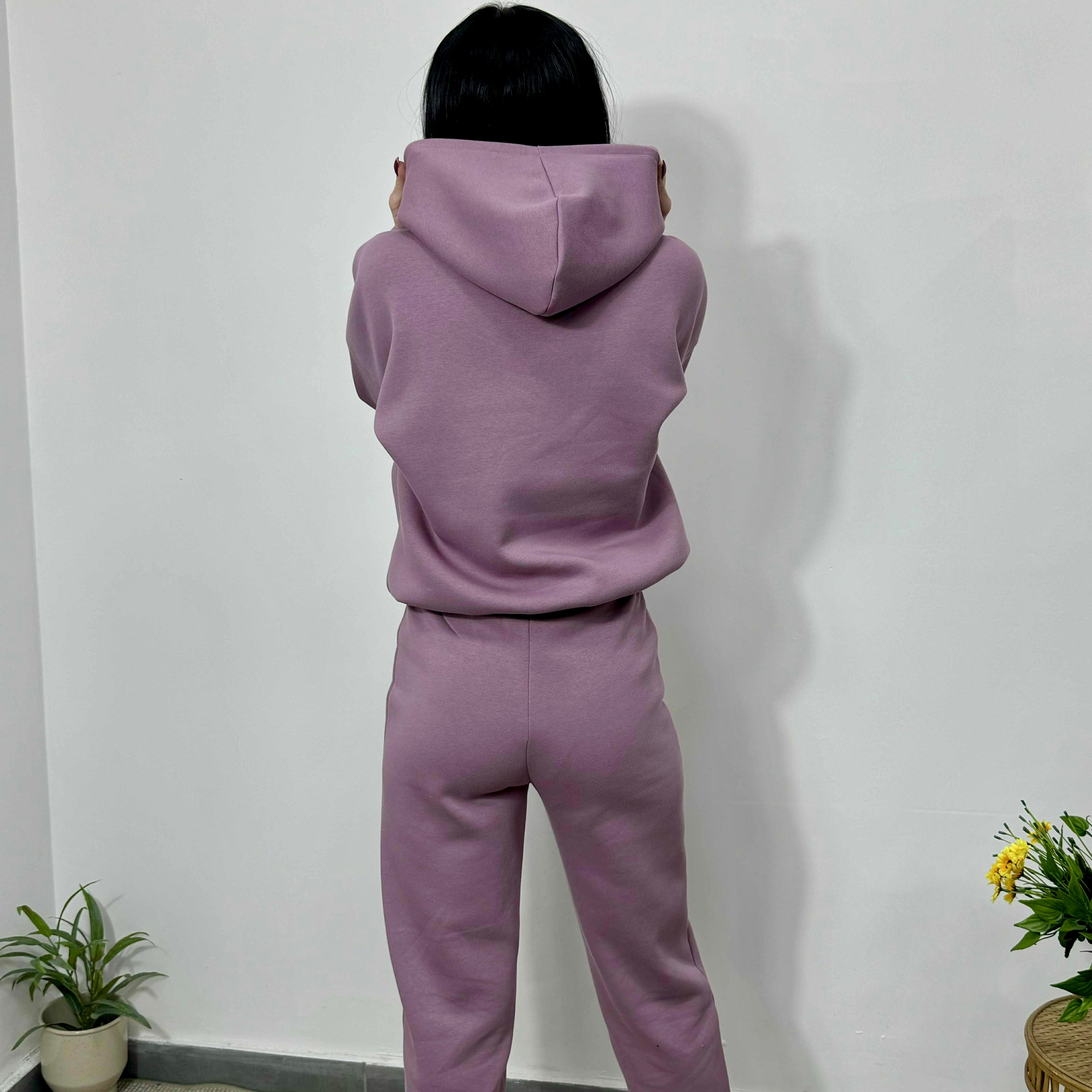 Set din două piese matlasat MIST cu glugă, dusty rose (praf de trandafir)