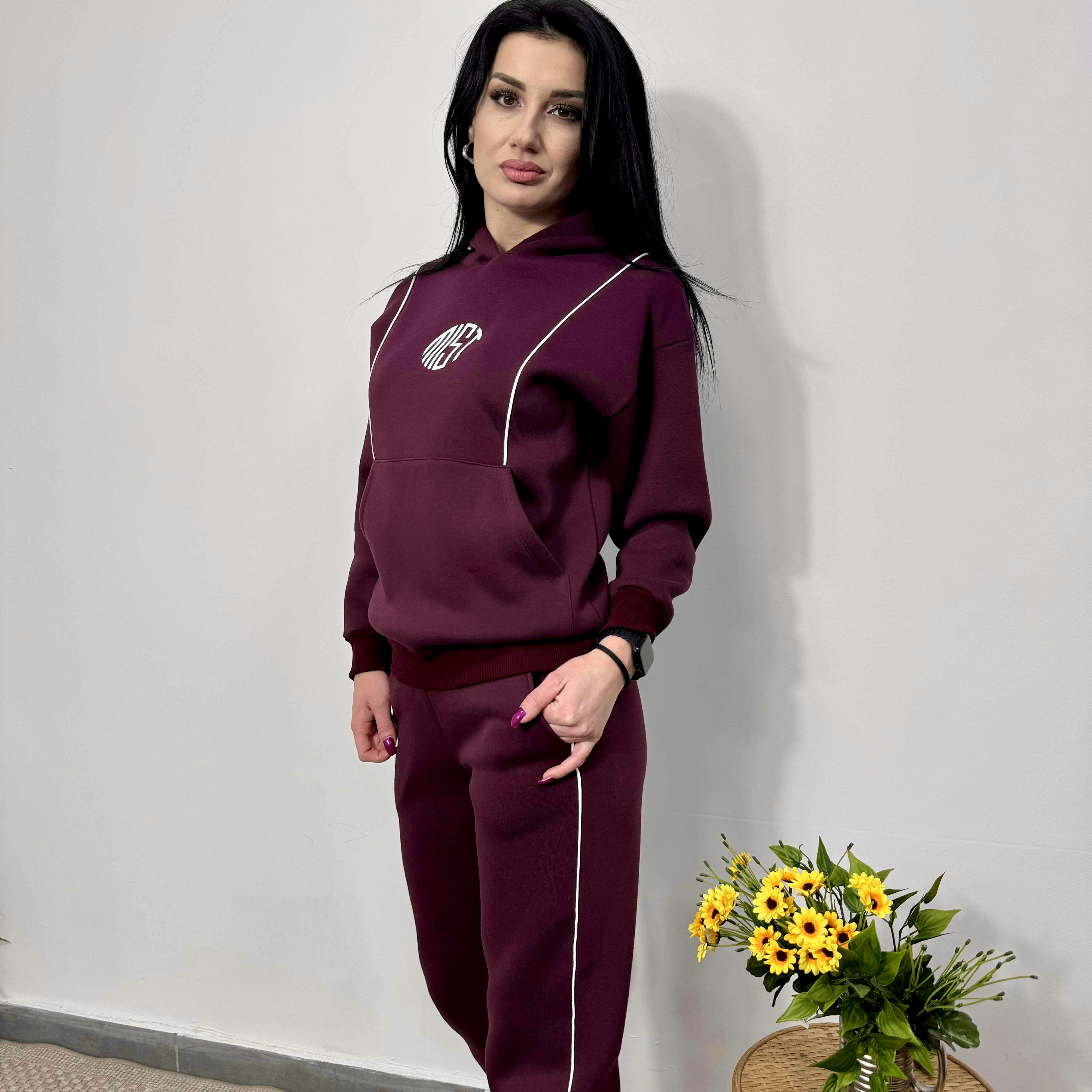 Set comod „Lily” până la 3XL, bordo