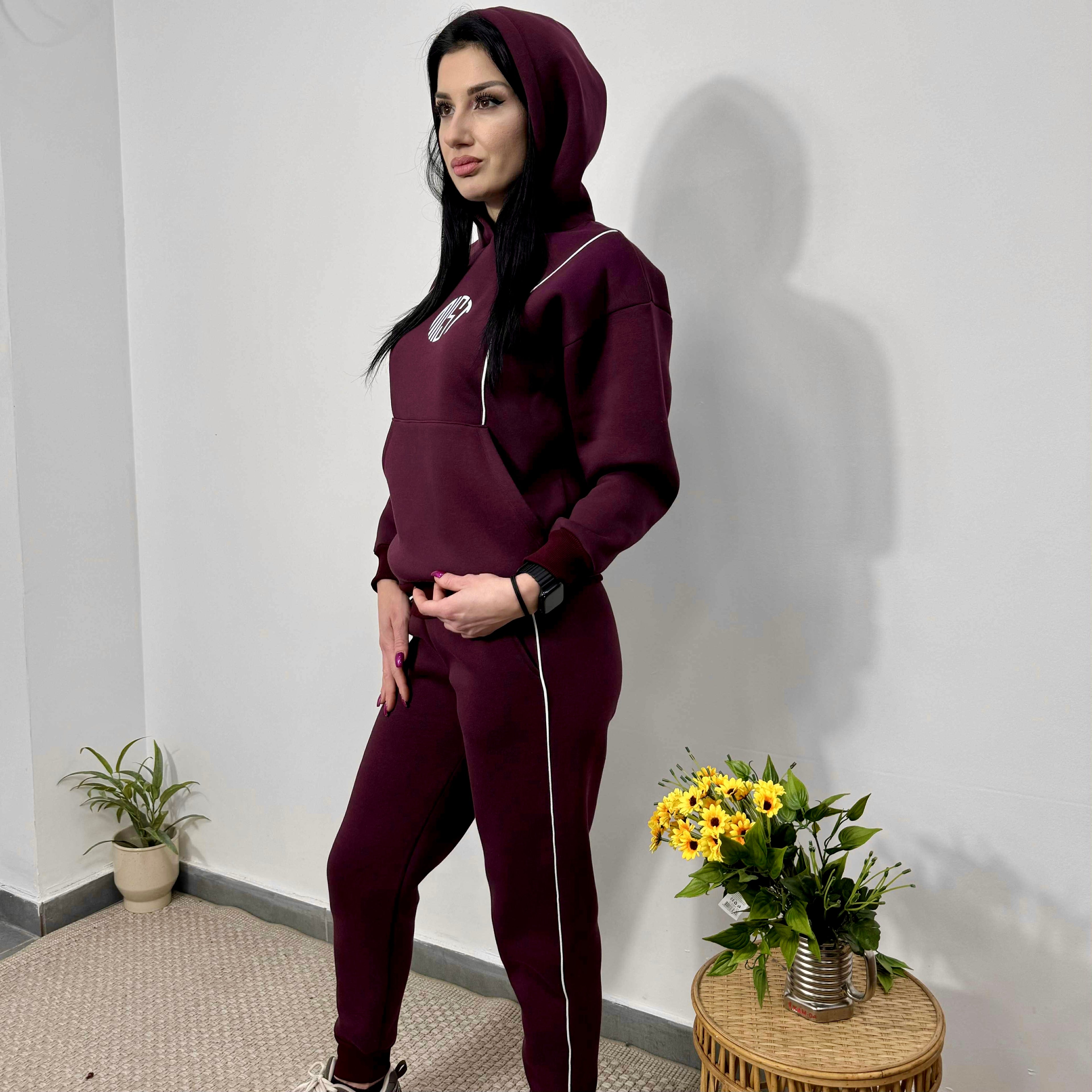 Set comod „Lily” până la 3XL, bordo