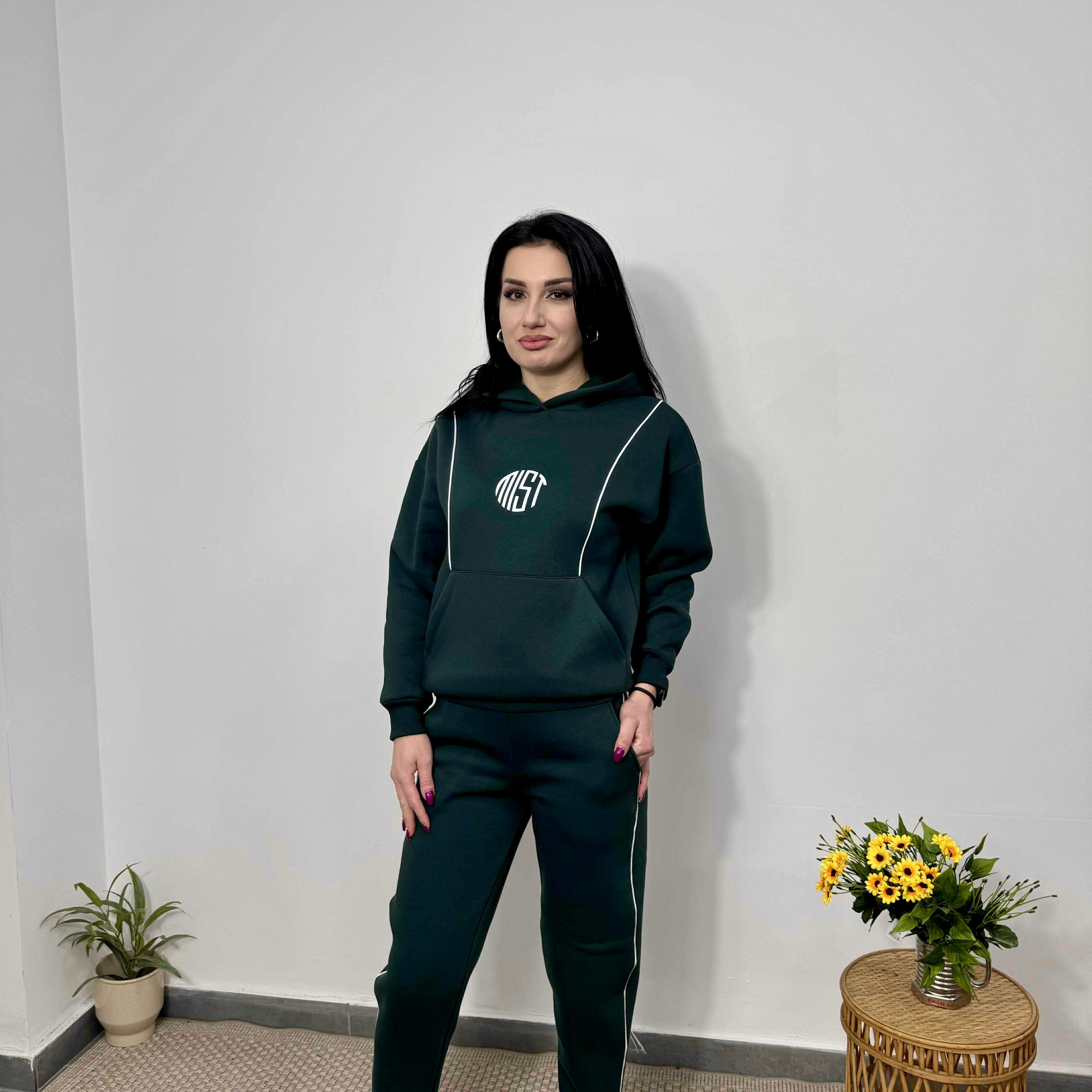 Set comod „Lily” până la 3XL, verde închis