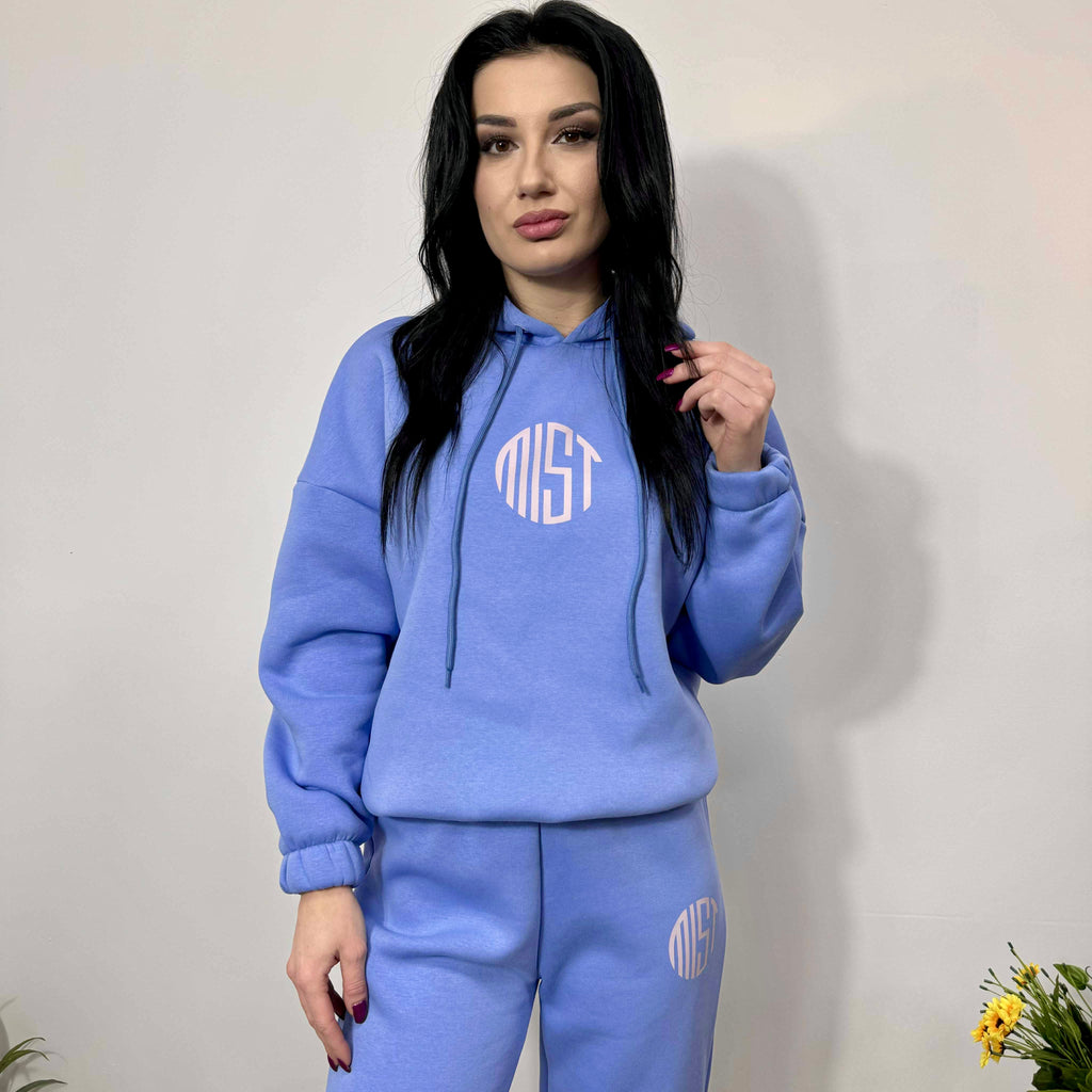 Set din două piese matlasat MIST cu glugă, albastru ciel