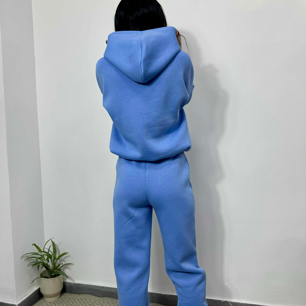 Set din două piese matlasat MIST cu glugă, albastru ciel