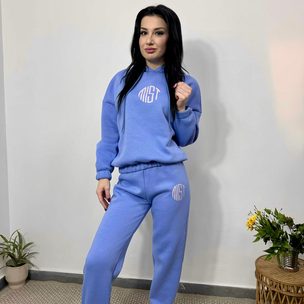 Set din două piese matlasat MIST cu glugă, albastru ciel