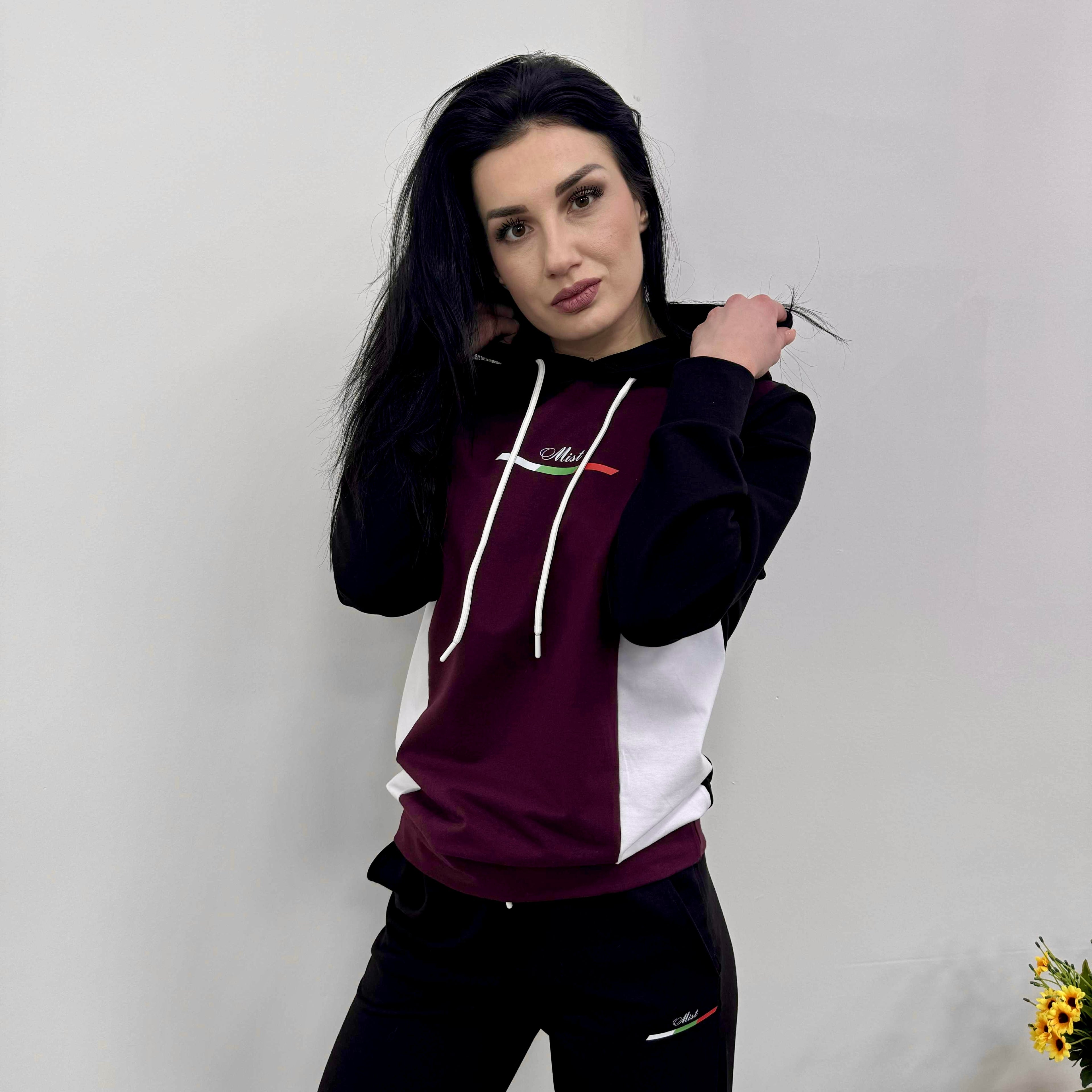 Set din bumbac „Sofia” – Confort Premium bordo